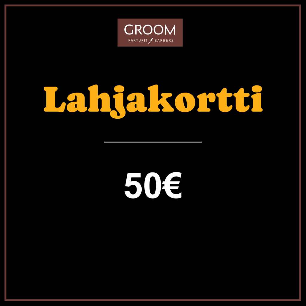 lahjakortti miehelle parturiin 50€